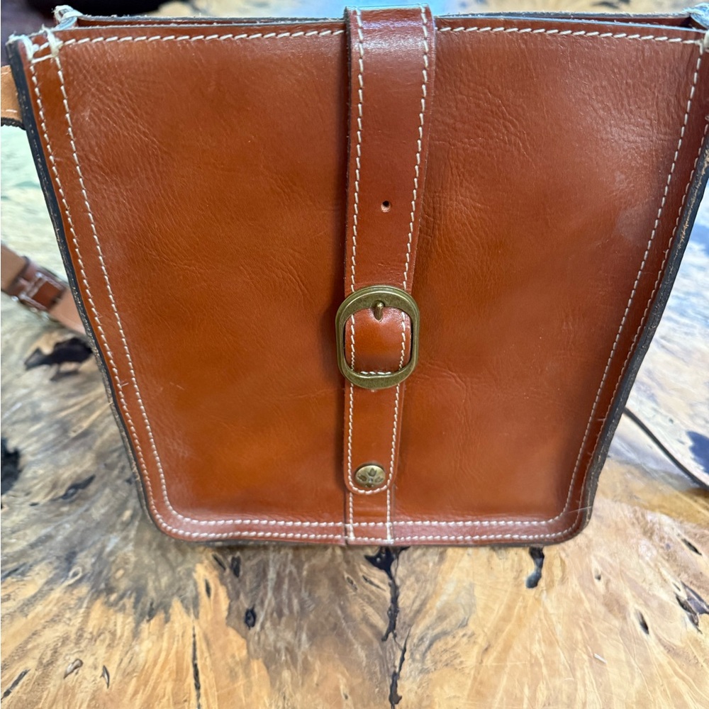 Patricia Nash Rich Brown Leather Shoulder Bag